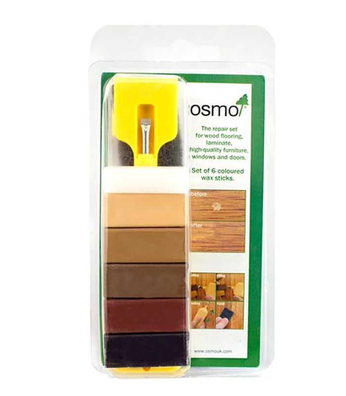 Osmo Wooden Floor Repair Set - Kit Complete with 6 Waxes