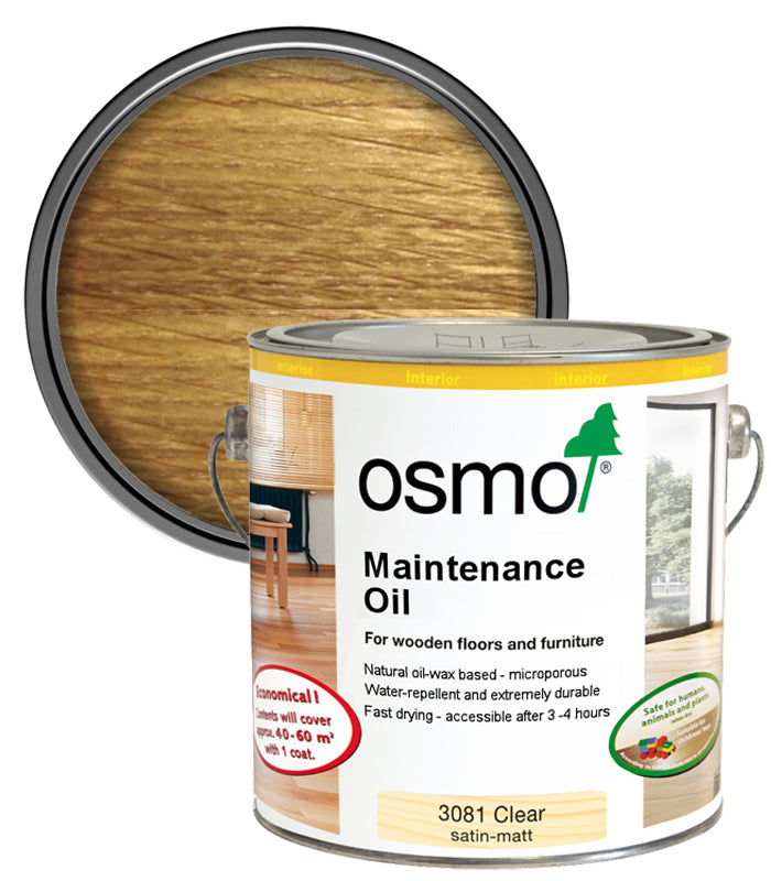 Osmo Maintenance Oil - Clear- Satin - 2.5 Litre