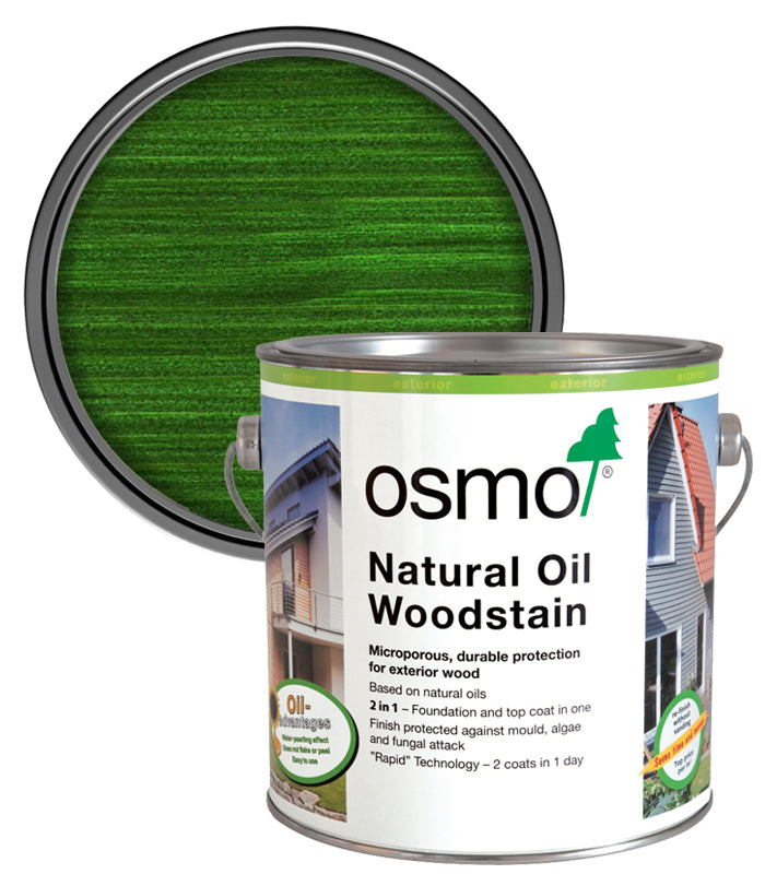 Osmo Natural Oil Woodstain - Fir Green - 2.5 Litre