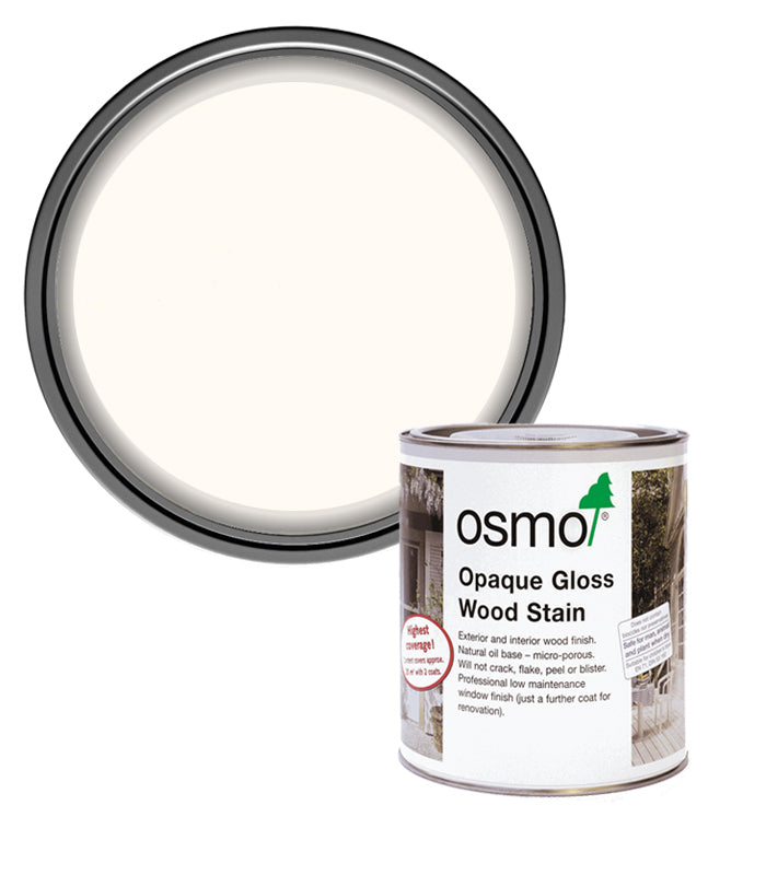 Osmo Opaque Gloss Wood Stain - White - 750ml