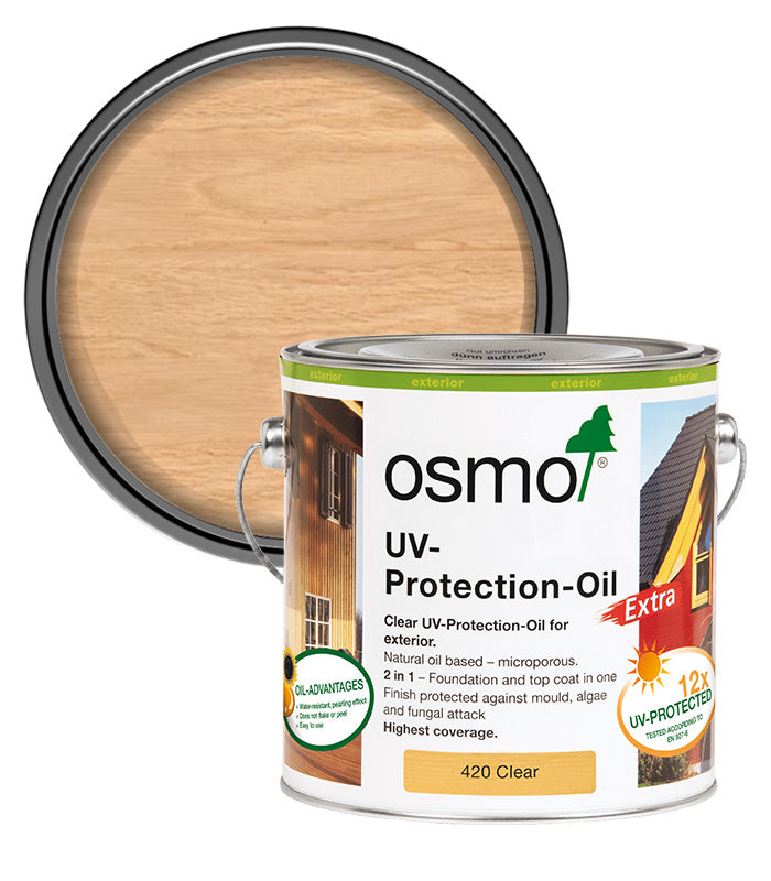 Osmo UV Protection Oil Extra - Clear - Satin with Film Protection - 2.5 Litre