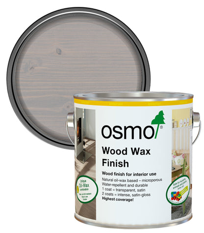 Osmo Wood Wax Finish - Silk Grey - 2.5 Litre