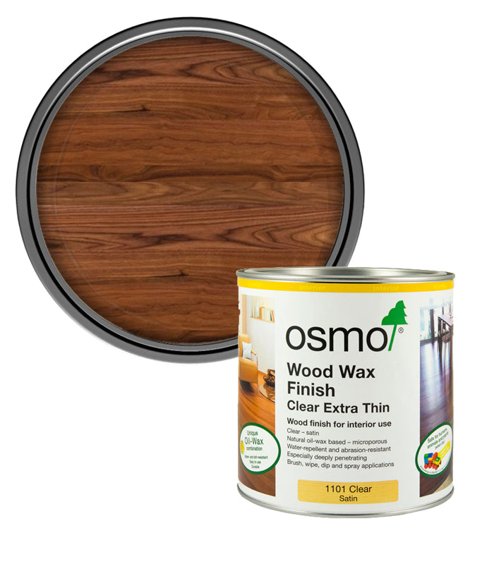 Osmo Wood Wax Finish - Clear Extra Thin - Satin - 750ml