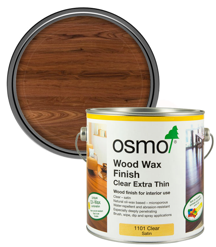 Osmo Wood Wax Finish - Clear Extra Thin - Satin - 2.5 Litre