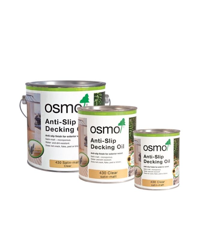 Osmo Anti Slip Decking Oil - Clear - 750ml and 2.5 Litre