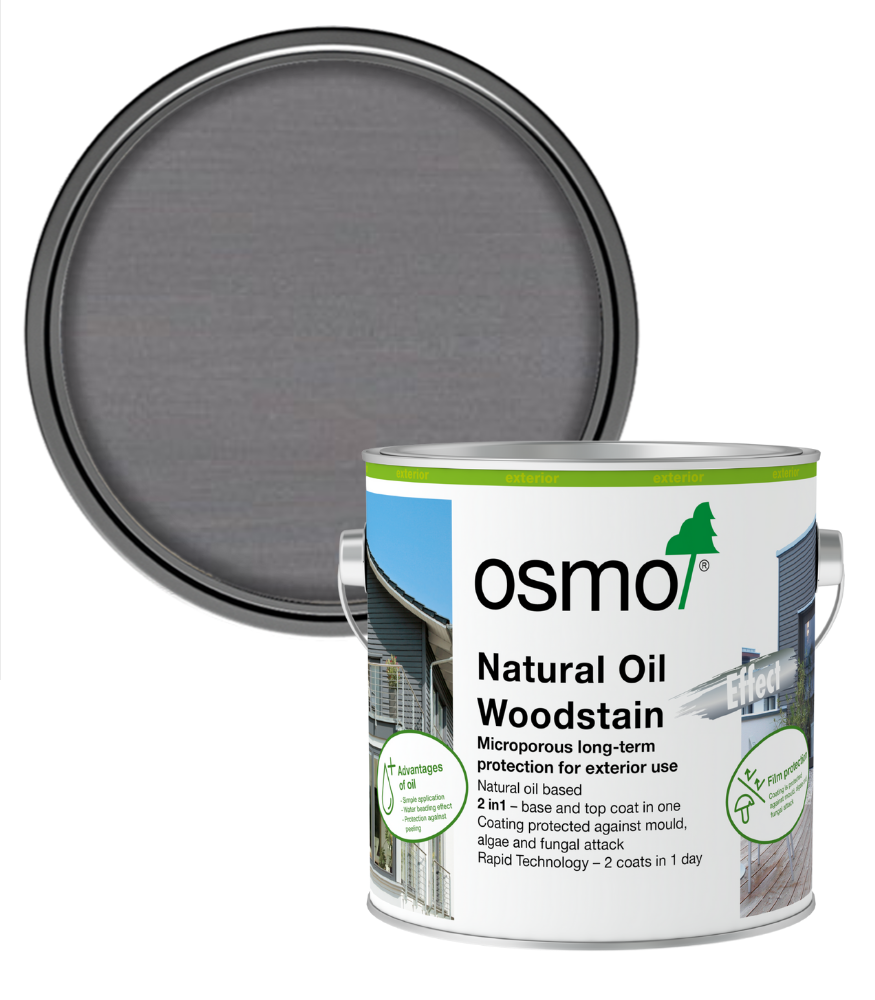 Osmo Natural Oil Woodstain Effect Satin - Graphite Silver - 2.5L