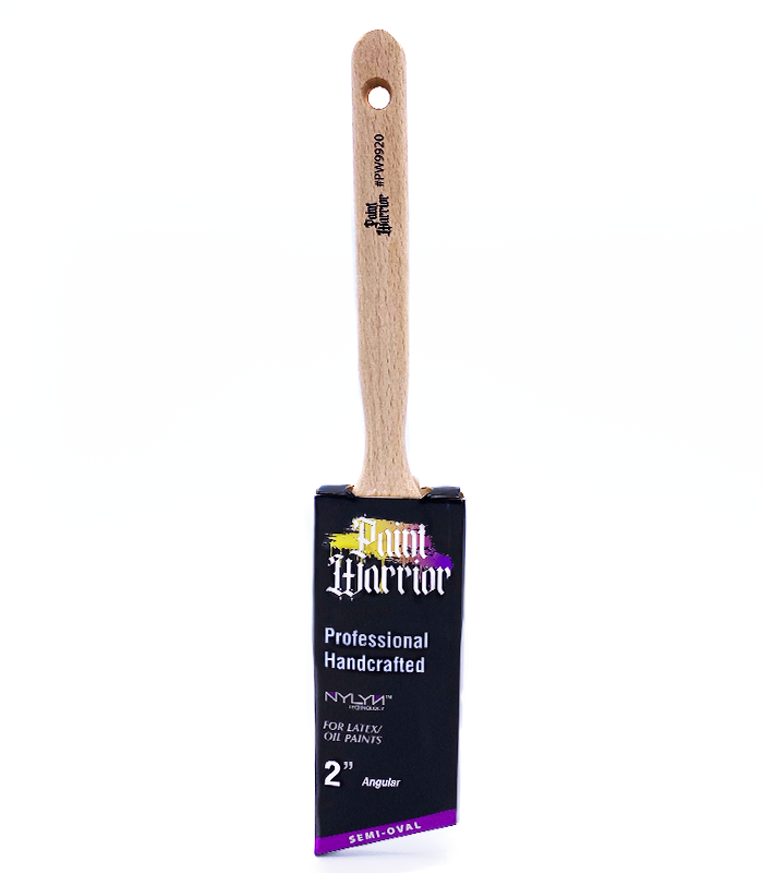 Paint Warrior Paint Brush Semi Oval Angled Long Handle Next Day