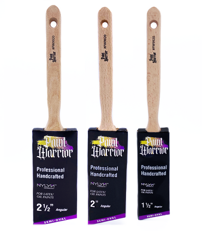 Paint Warrior Paint Brush Semi Oval Angled Long Handle