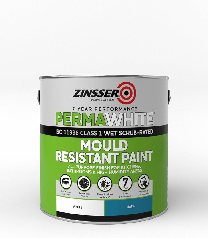 Zinsser Perma White Interior Paint - Satin - 2.5L