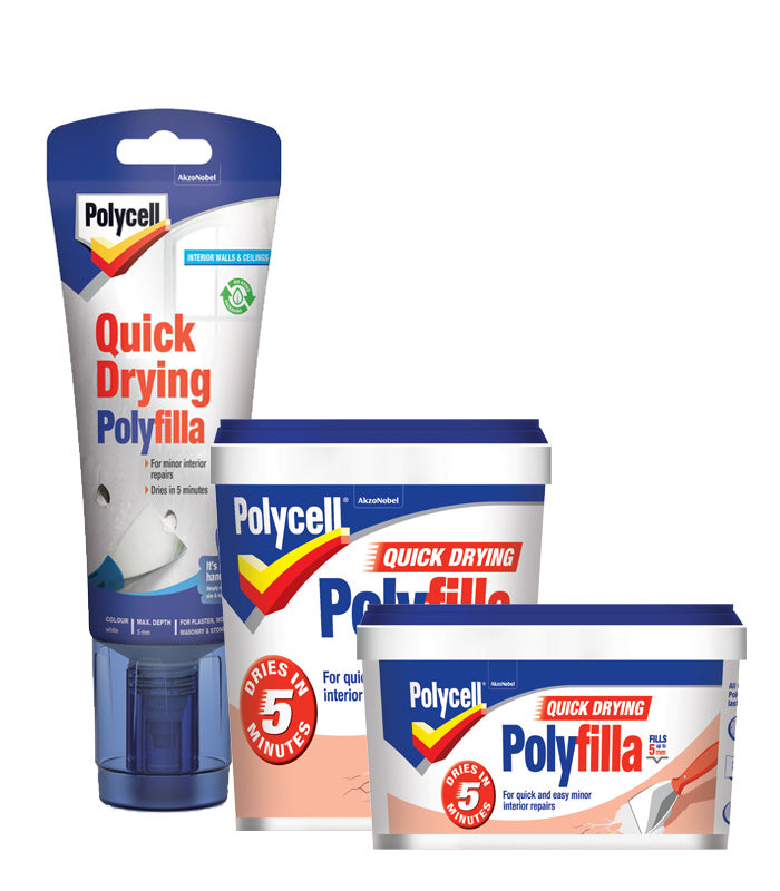 Polycell Polyfilla Quick Drying Filler - Ready Mixed - Tube or Tub