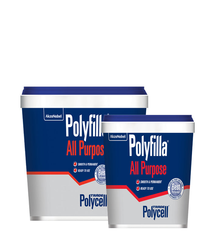 Polycell Trade All Purpose Polyfilla Filler - Ready Mixed Tub - 2 Kg or 1 Kg