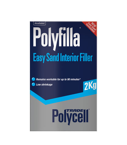 Polycell Trade Easy Sand Polyfilla - Interior Filler - 2 Kg