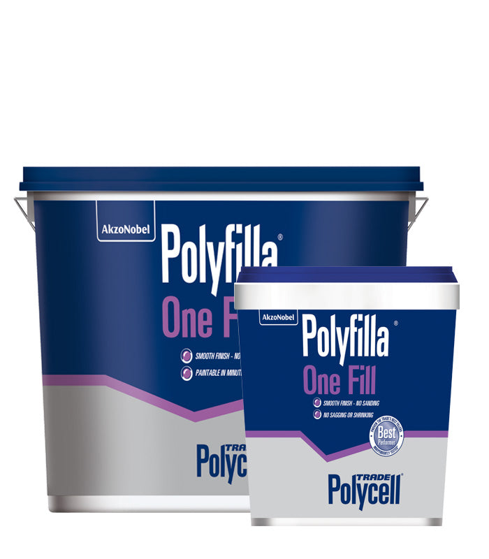 Polycell Trade Polyfilla One Fill Filler - Ready Mixed Tub - 4L or 1L