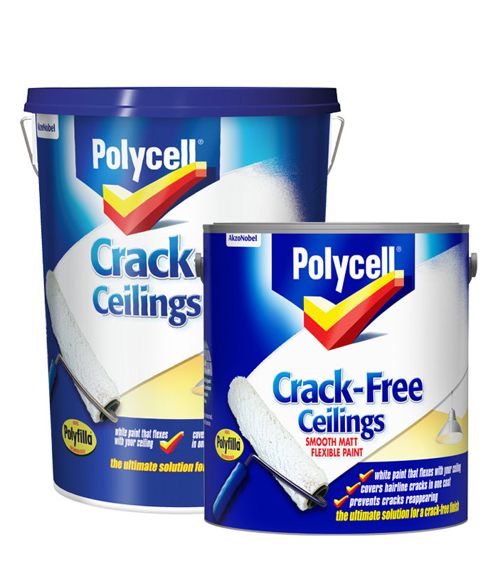Polycell Crack Free Ceilings Flexible Paint Smooth - Matt or Silk - All Sizes