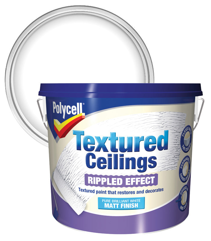 Polycell Textured Ceilings Ripple Effect - Matt - 5 Litres