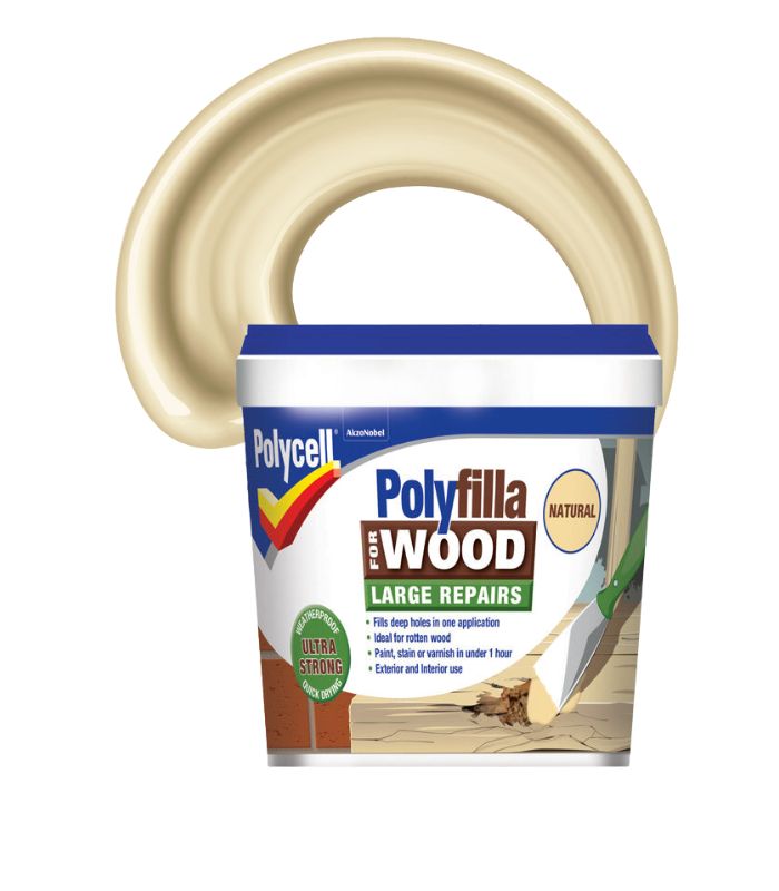 Polycell Polyfilla for Wood Large Repairs - Natural - 2 x 375g