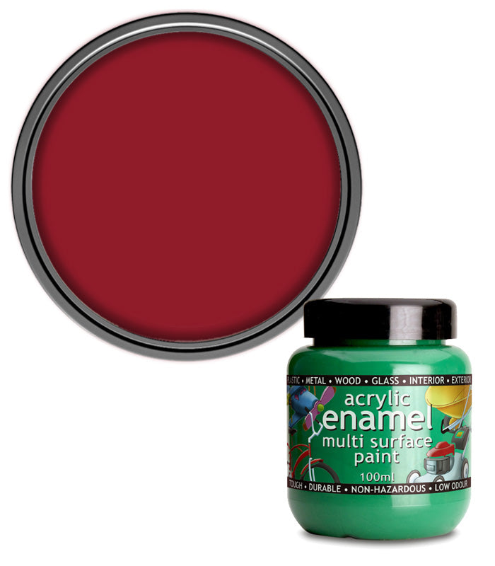 Polyvine - Acrylic Enamel Paint - 100ml - Bright Red