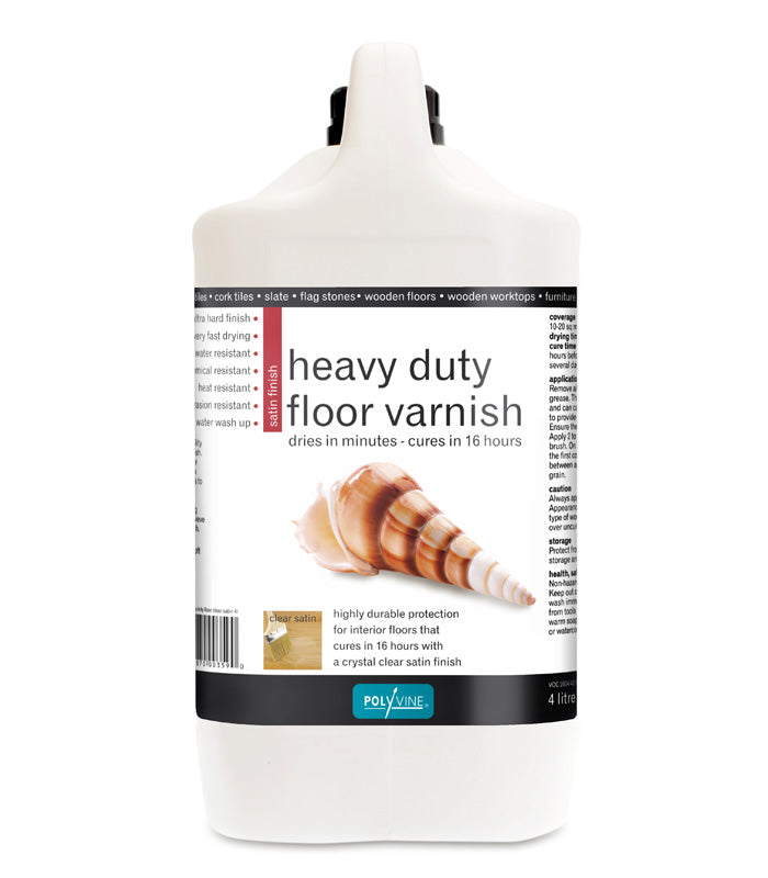 Polyvine - Heavy Duty Floor Varnish - Satin - 4 Litre