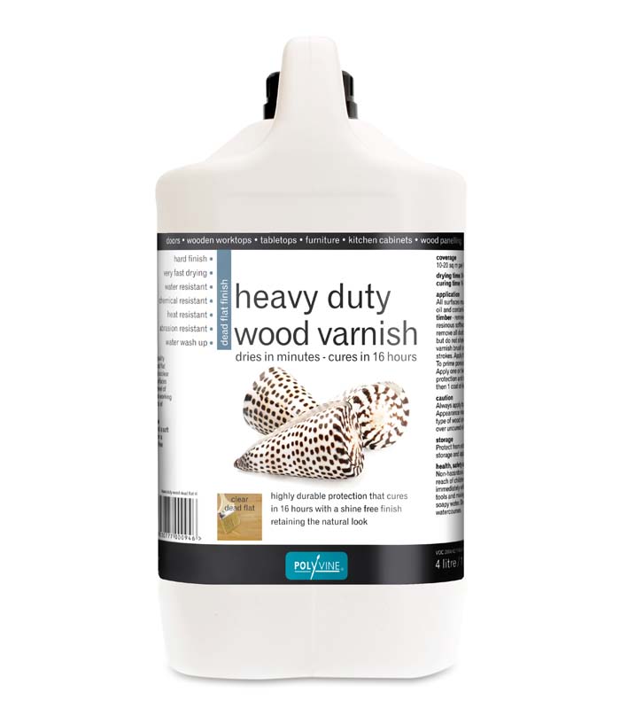 Polyvine - Heavy Duty Interior Wood Varnish - Dead Flat - 4 Litre