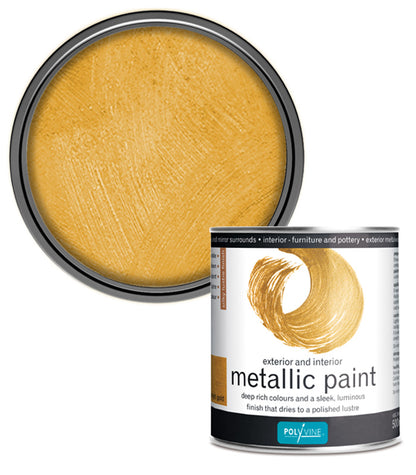 Polyvine - Acrylic Metallic Paint - Bright Gold - 1 LITRE