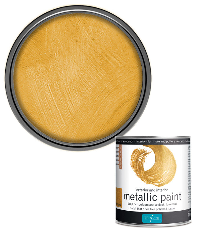 Polyvine - Acrylic Metallic Paint - Bright Gold - 500ML