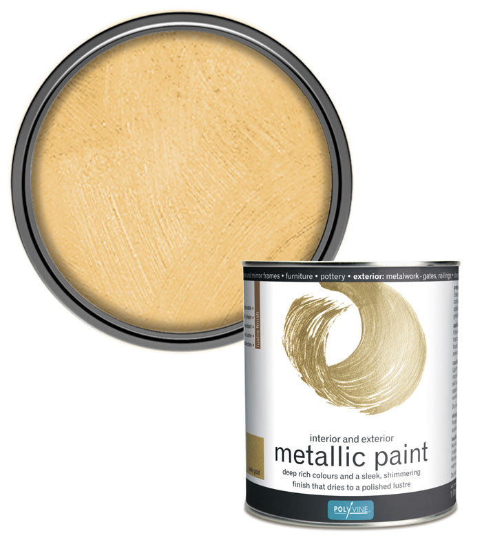 Polyvine - Acrylic Metallic Paint - Pale Gold - 1 LITRE