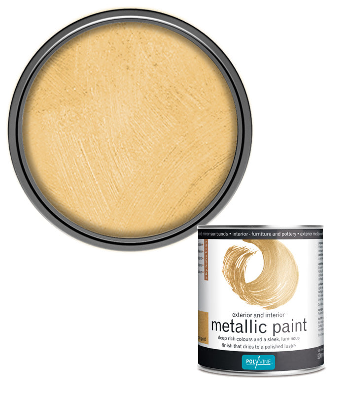 Polyvine - Acrylic Metallic Paint - Pale Gold - 500ML