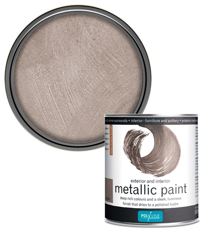 Polyvine - Acrylic Metallic Paint - Pewter - 1 LITRE