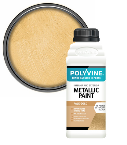 Polyvine - Acrylic Metallic Paint - Pale Gold - 2 LITRE