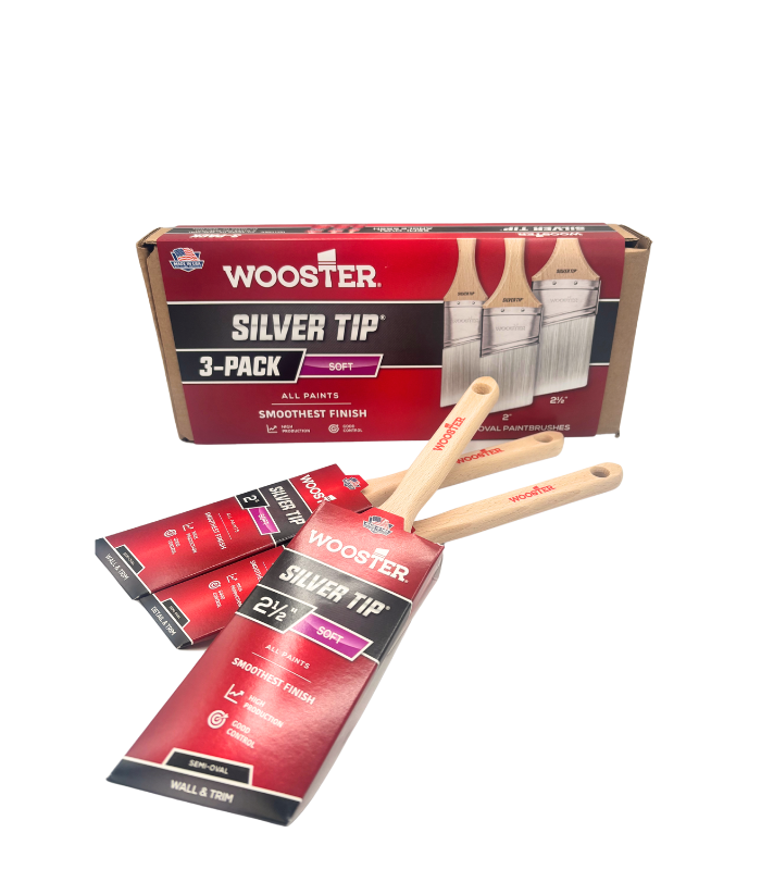 Wooster Silver Tip Semi-Oval Angle Sash Paint Brush- 3 Pack