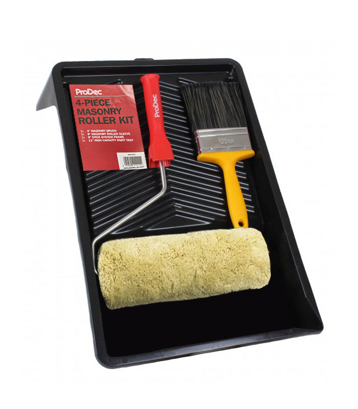 ProDec 4 Pieces Masonry Roller and Paint Brush Set