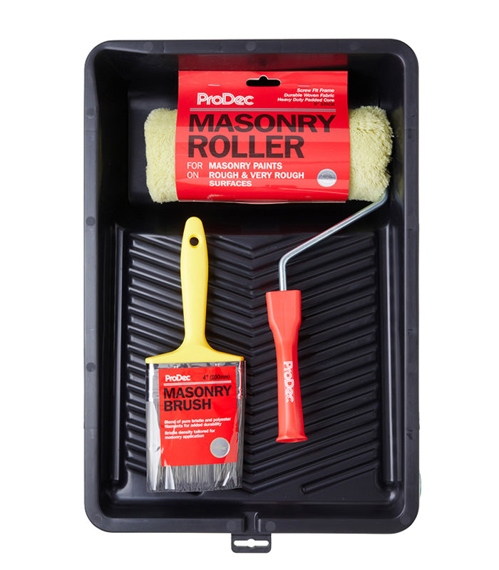 ProDec 4 Pieces Masonry Roller and Paint Brush Set
