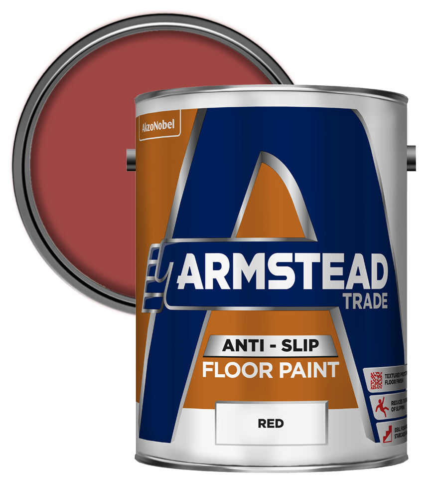 Armstead Trade Anti Slip Floor Paint - Red - 5 Litre