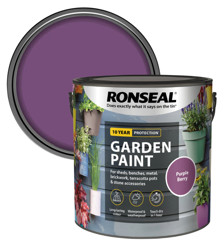 Ronseal Garden Paint - Purple Berry - 2.5 Litre