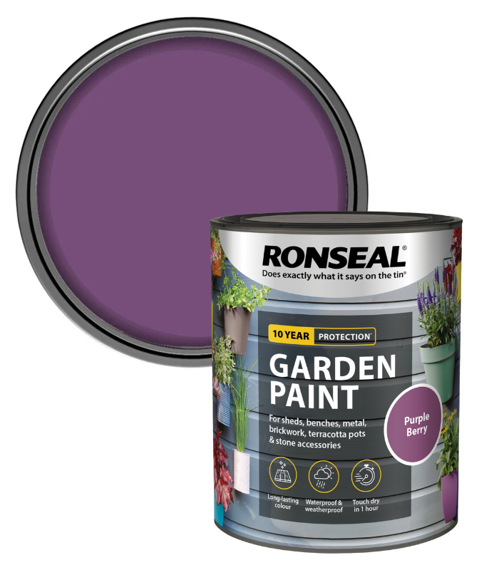 Ronseal Garden Paint - Purple Berry - 750ml