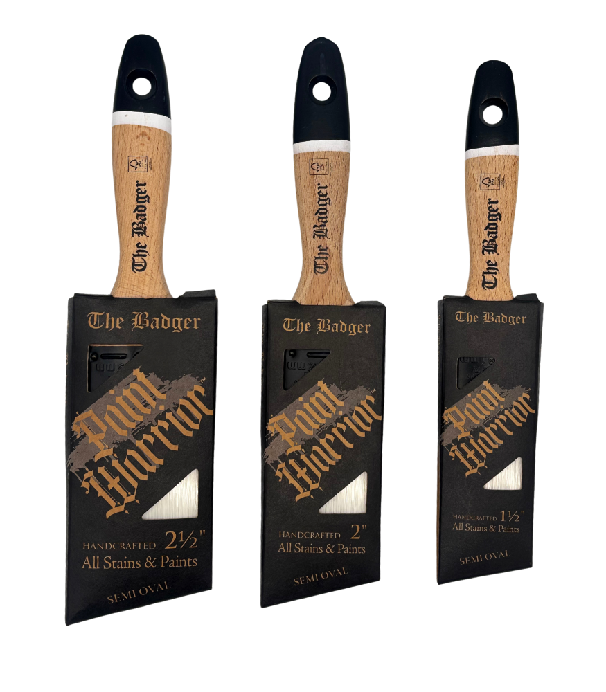 Paint Warrior Badger Oval Angle Beaver Tail Paint Brush
