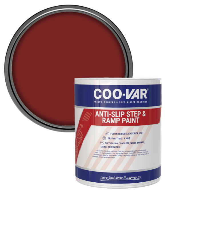 CooVar Anti Slip Step and Ramp Paint - Tile Red - 1 Litre