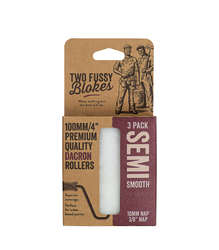 Two Fussy Blokes Dacron Semi Smooth Roller Sleeves - 4 Inch - 3 Pack