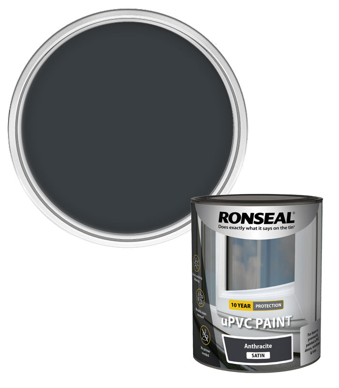 Ronseal UPVC Window and Door Paint - Anthracite - Satin - 750ml