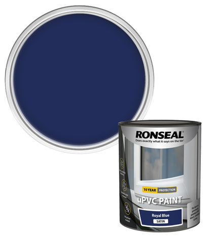 Ronseal UPVC Window and Door Paint - Royal Blue - Satin - 750ml