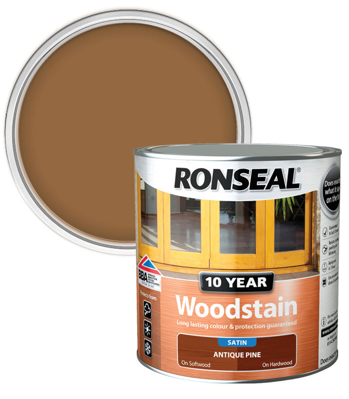 Ronseal 10 Year Exterior Woodstain - Antique Pine - 2.5L