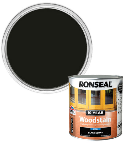 Ronseal 10 Year Exterior Woodstain - Ebony - 750ml