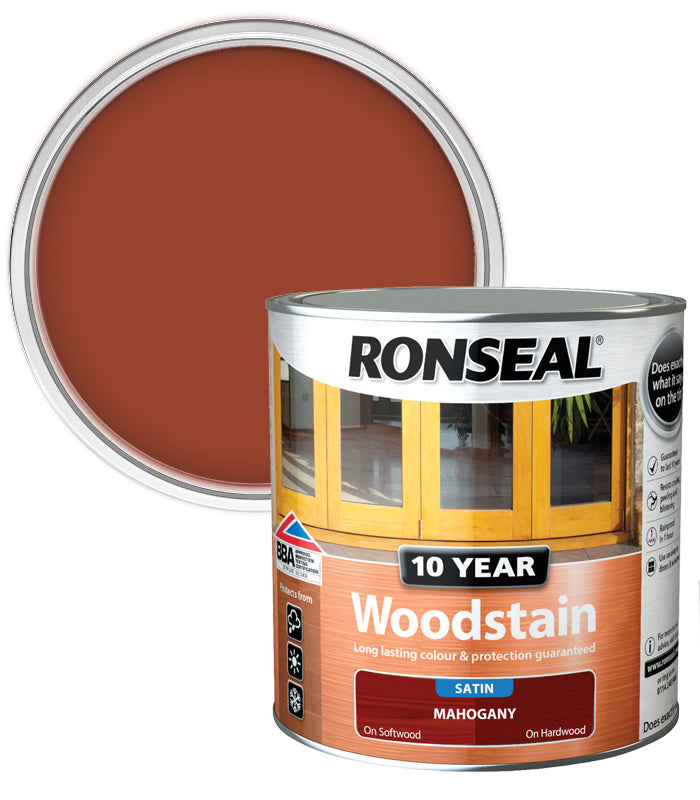 Ronseal 10 Year Exterior Woodstain - Mahogany - 2.5L
