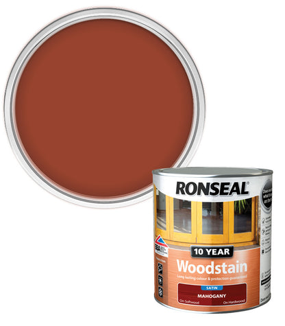 Ronseal 10 Year Exterior Woodstain - Mahogany - 750ml