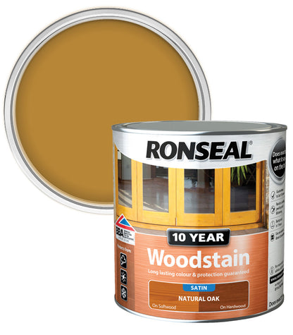 Ronseal 10 Year Exterior Woodstain - Natural Oak - 2.5L