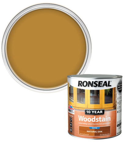 Ronseal 10 Year Exterior Woodstain - Natural Oak - 750ml