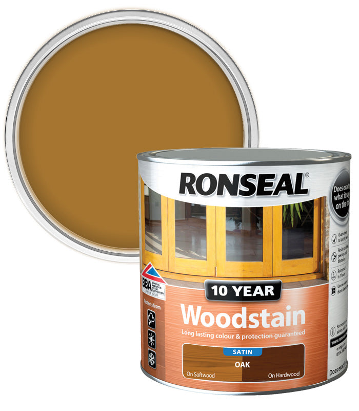 Ronseal 10 Year Exterior Woodstain - Oak - 2.5L