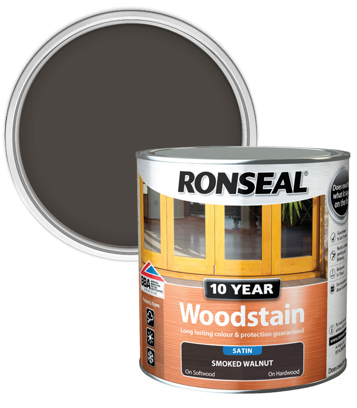 Ronseal 10 Year Exterior Woodstain - Smoked Walnut - 2.5L