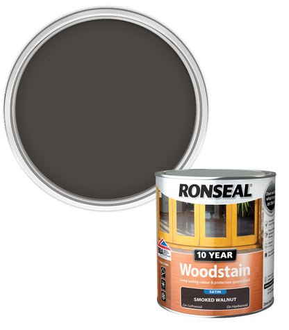 Ronseal 10 Year Exterior Woodstain - Smoked Walnut - 750ml