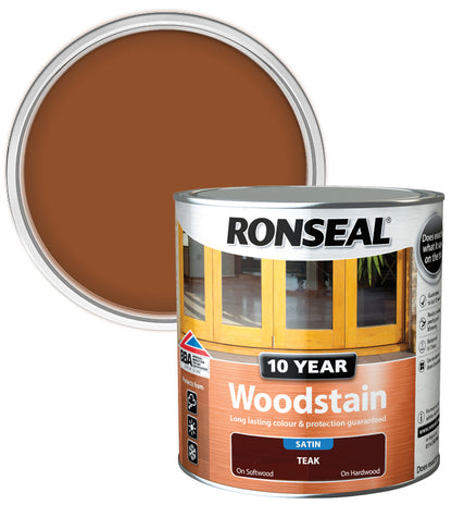 Ronseal 10 Year Exterior Woodstain - Teak - 2.5L